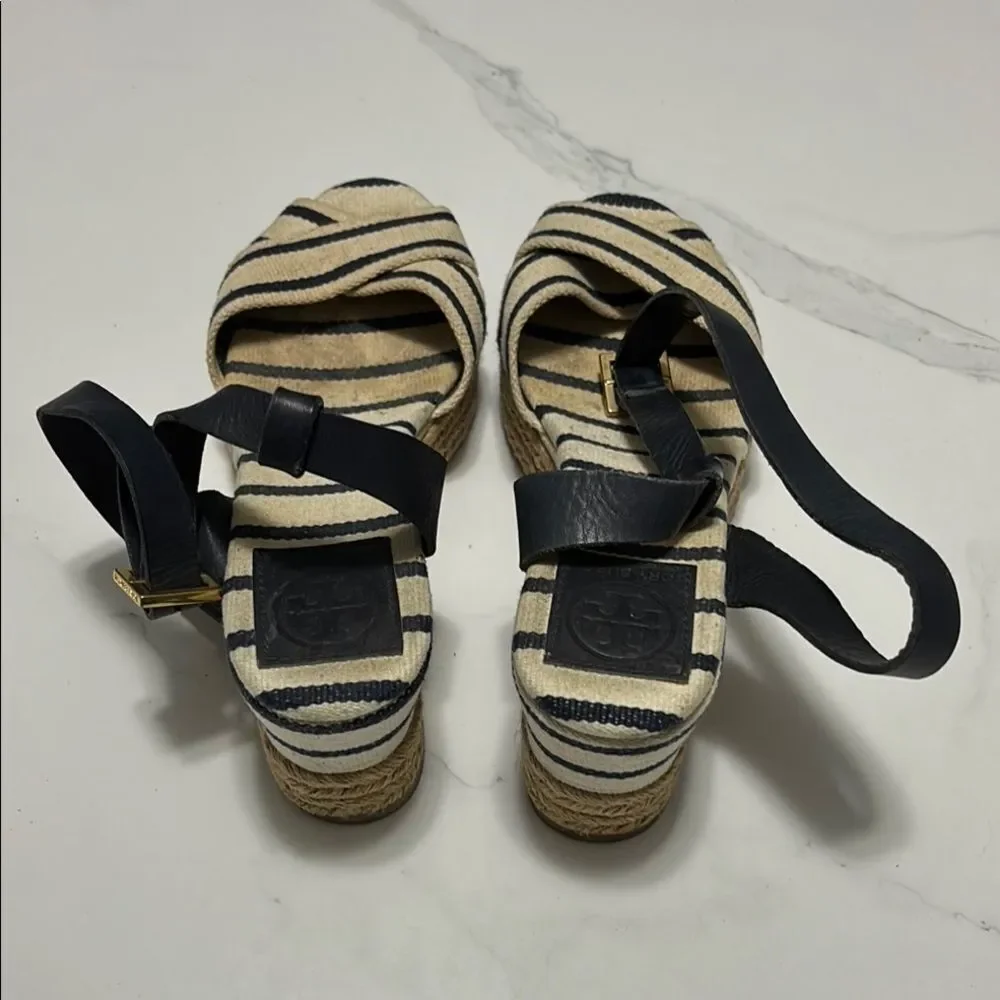 Tory Burch Black and Cream Women's wedges